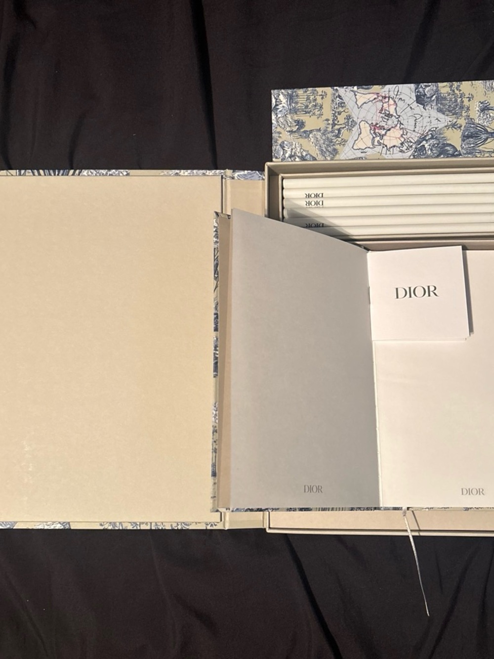 Dior Cream and Light Gray Notebook Gift Set